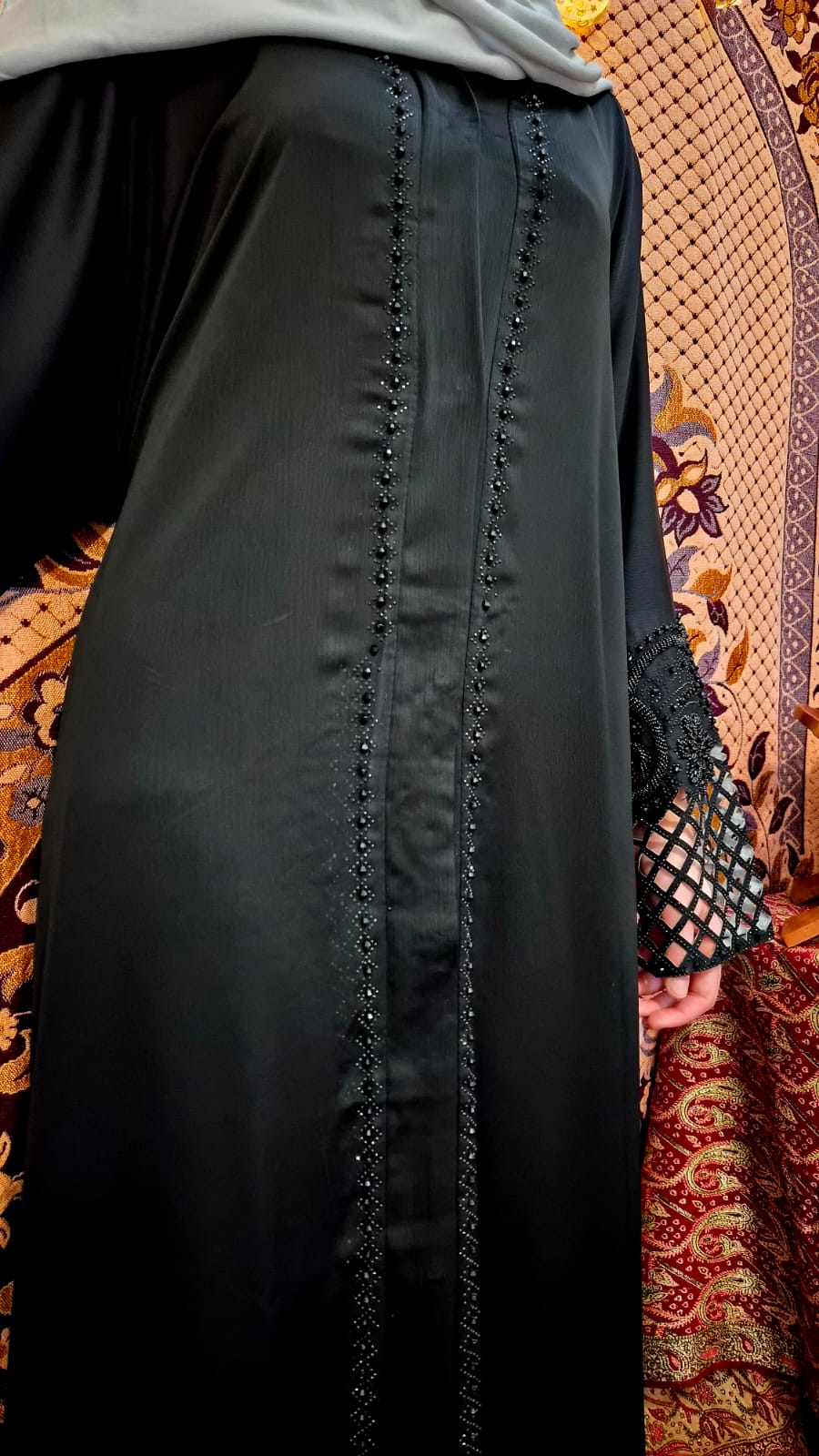Black Embroidered Abaya