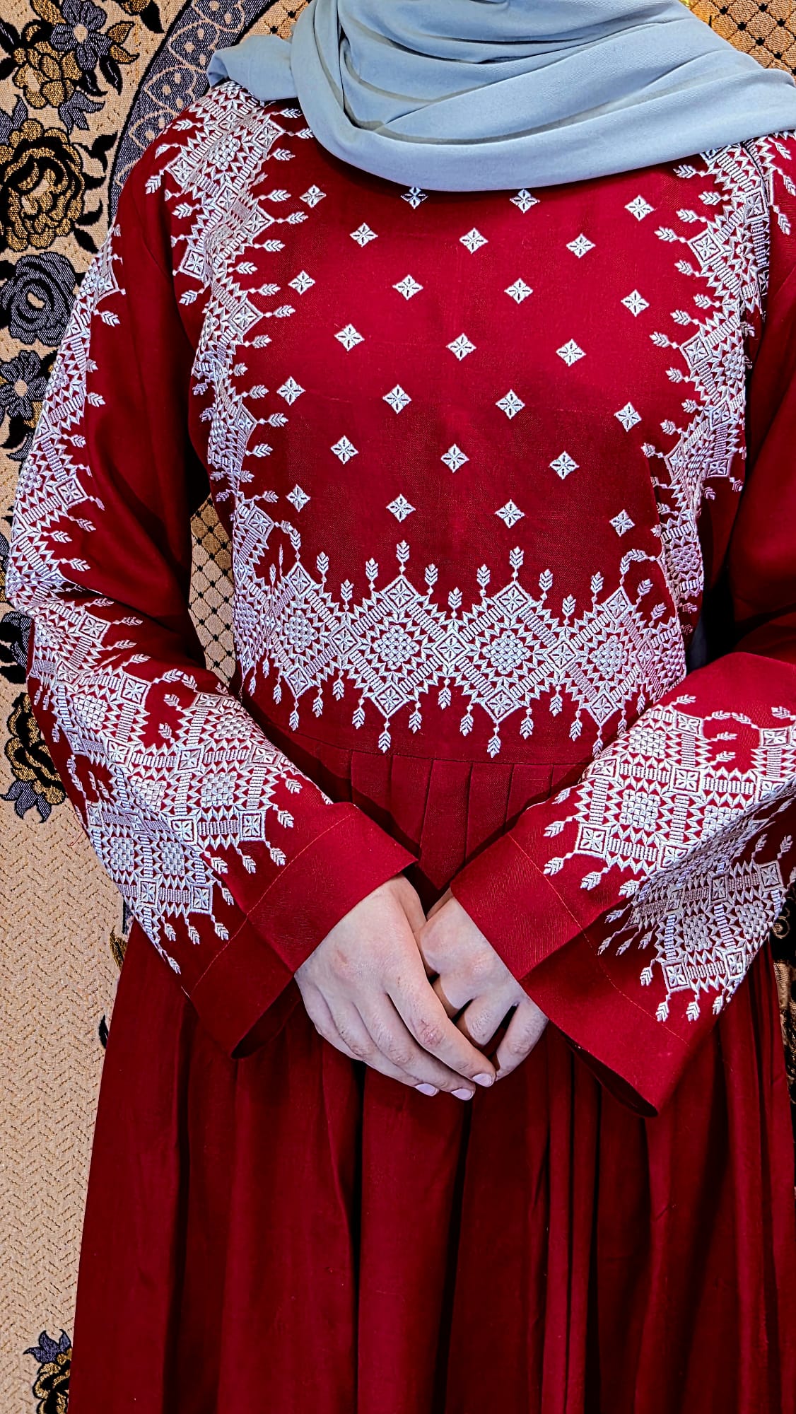 Red & Silver Traditional Afghan Gand 