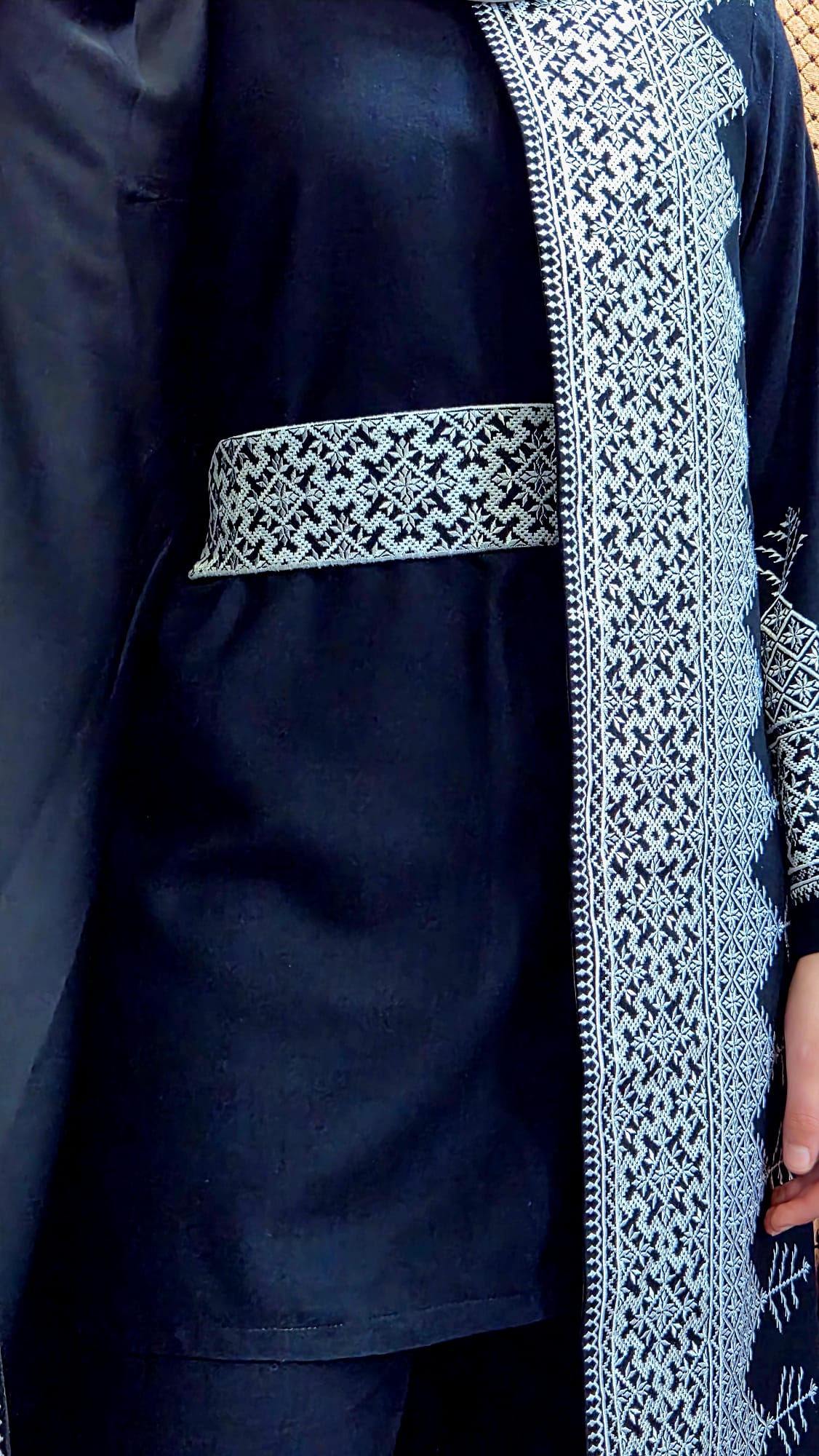 Silver Embroidered Afghan Chapan Set 