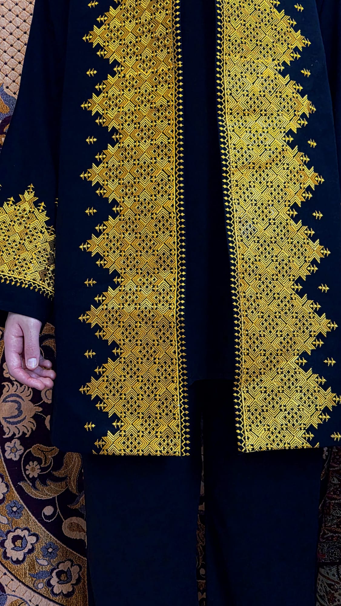 Golden Embroidered Afghan Suit Set 