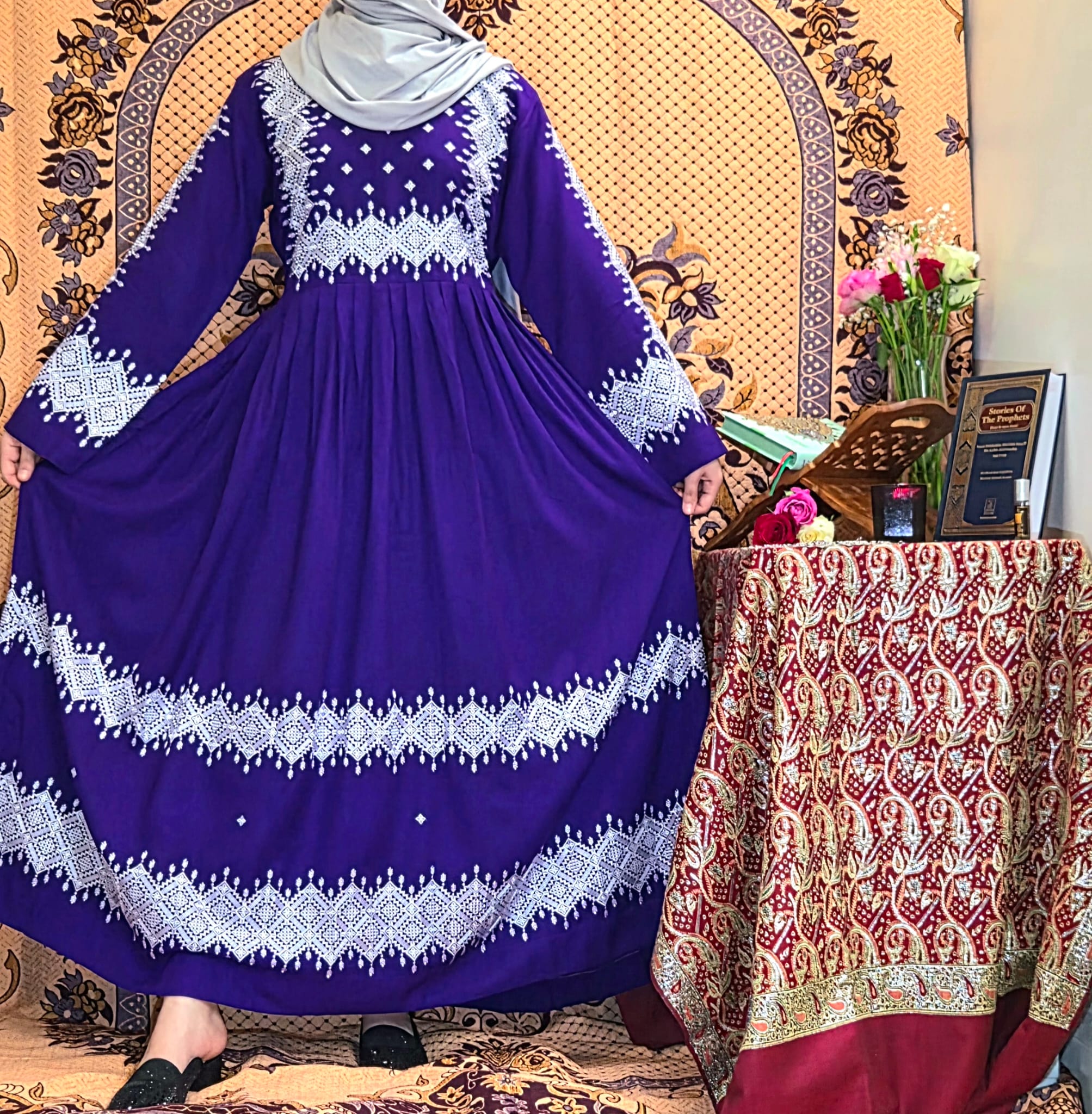 Silver & Purple Traditional Afghan Gand