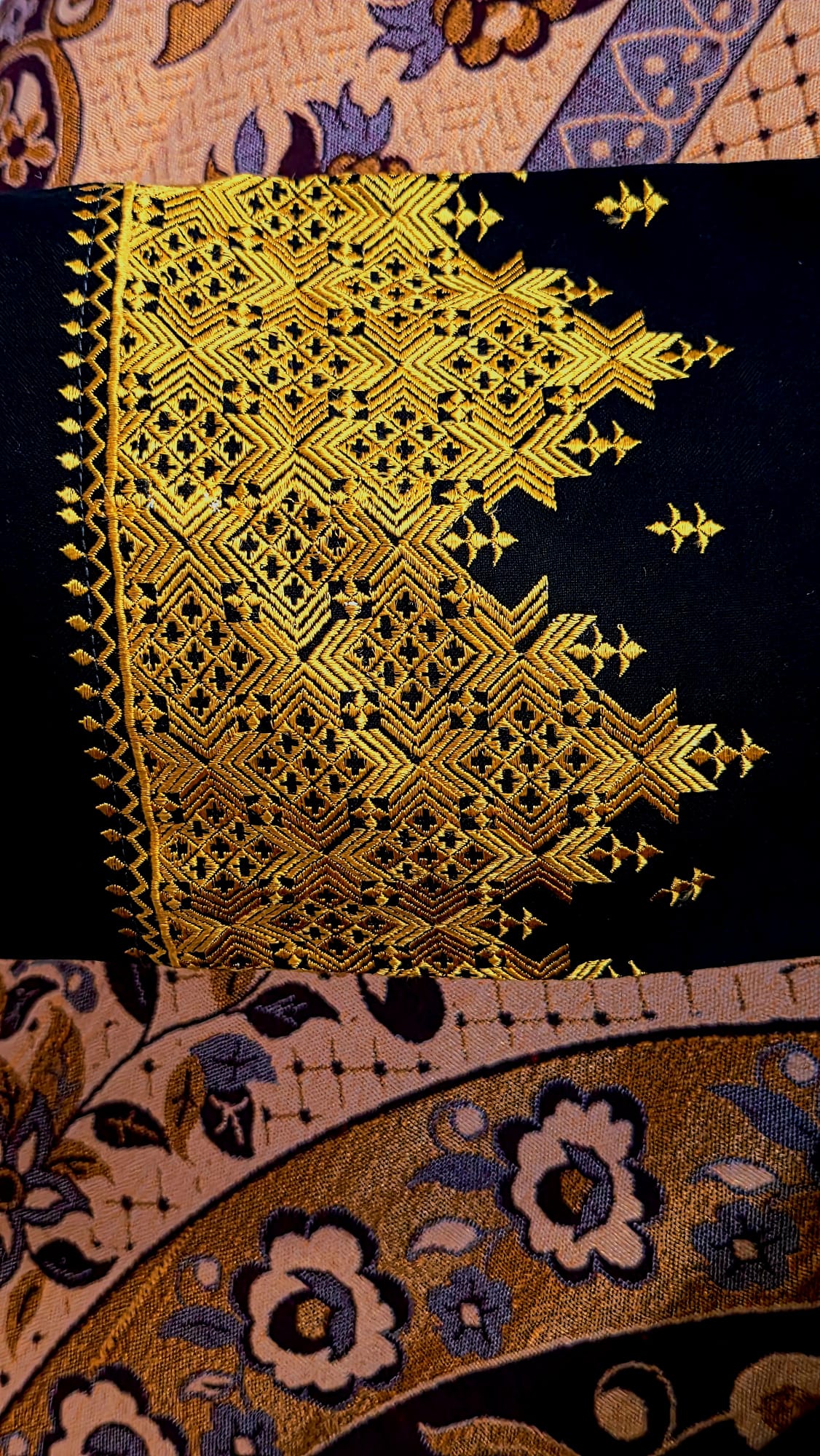 Golden Embroidered Afghan Suit Set 