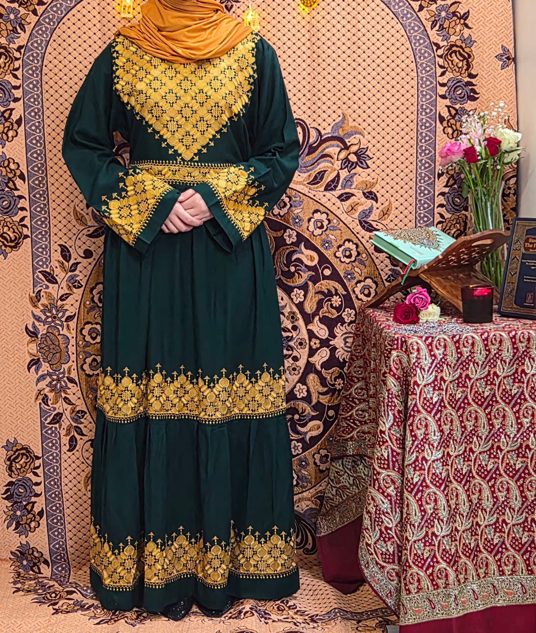 Gold & Green Traditional Afghan Gand