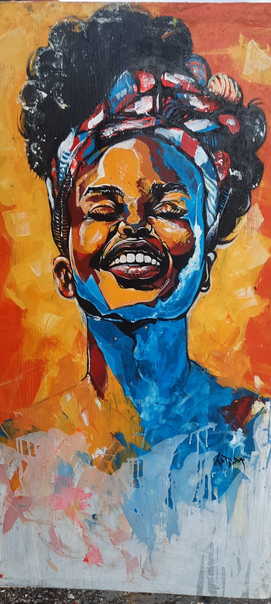 Tatenda Thumba-"Sekai Sings the Blue"- tatenda's art-1 Piece
