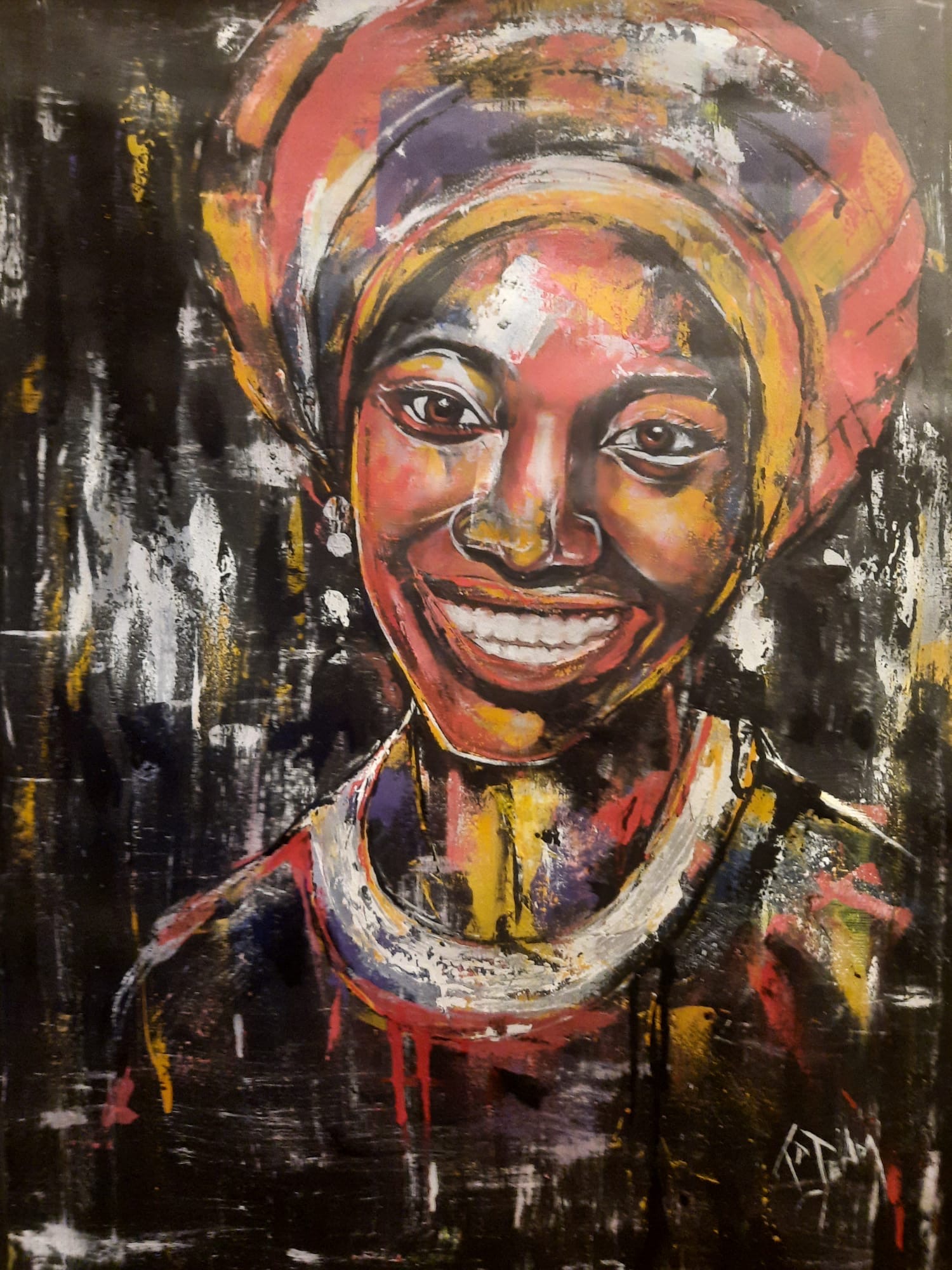 Tatenda Thumba-"Proud Lady"-Oil Painting-tatenda's-art-1 Piece