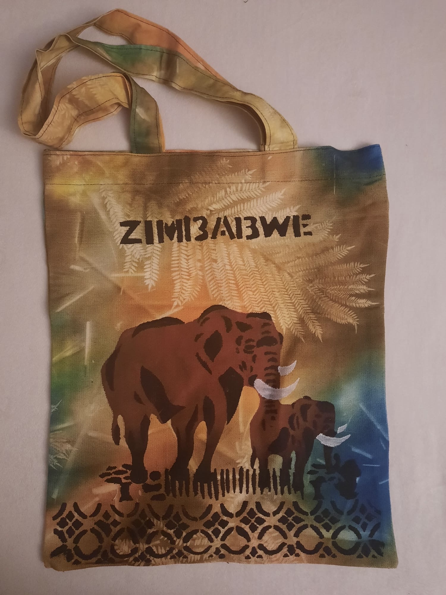 Tote-ElephantBlueOrangeYellowColor