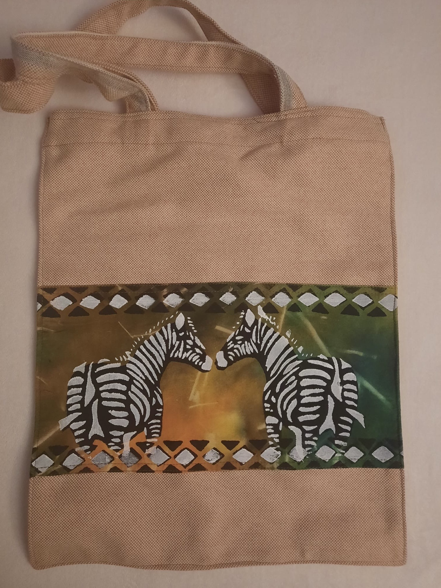Tote-ZebraPairColorBlueBoarder