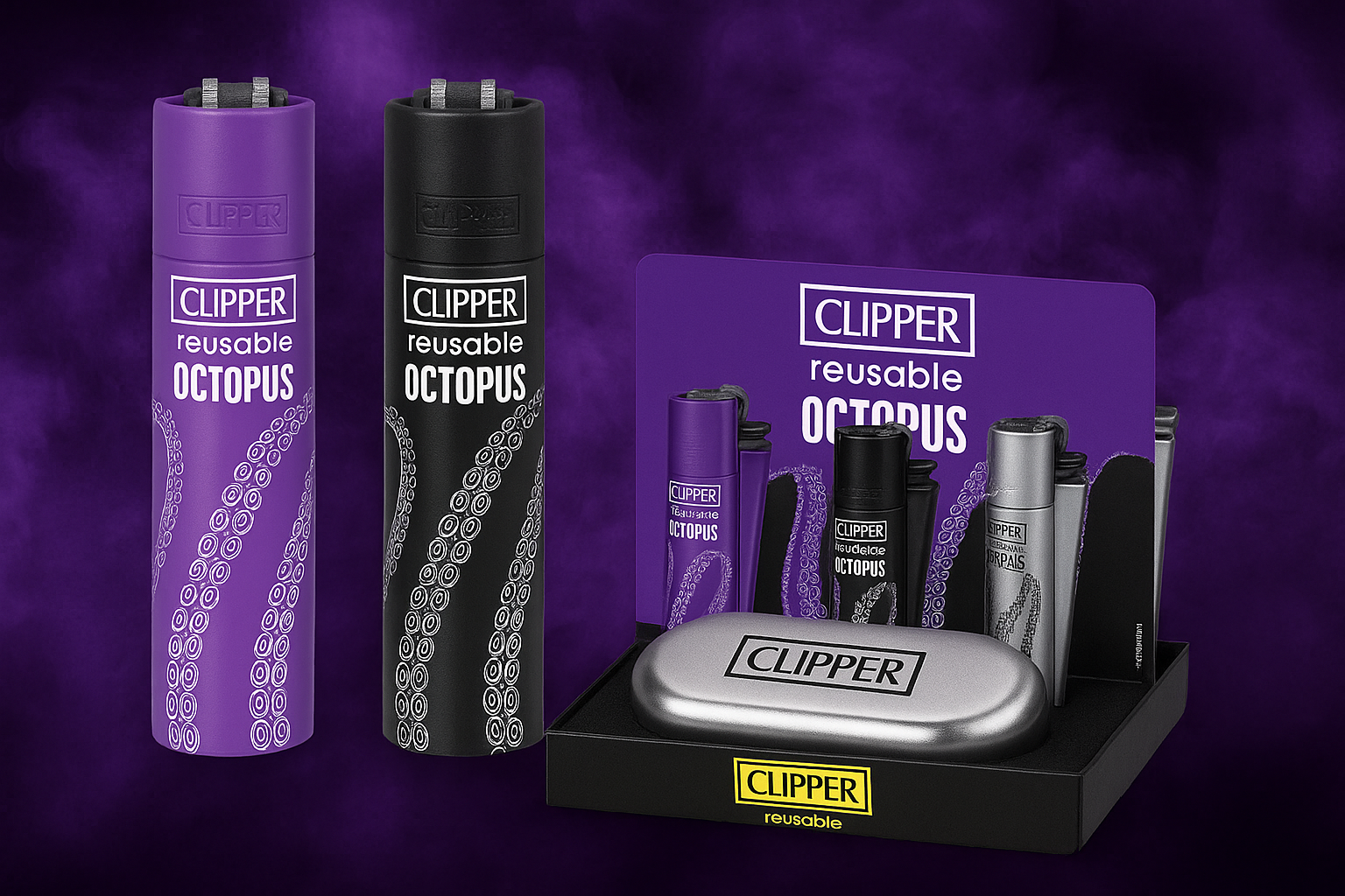 Clipper Large Metal X Octopus con confezione in metallo