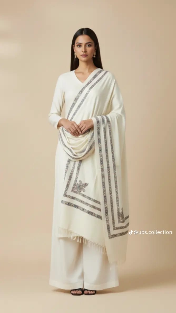 Wool Pashmina 3 pc suit with Shawl 
