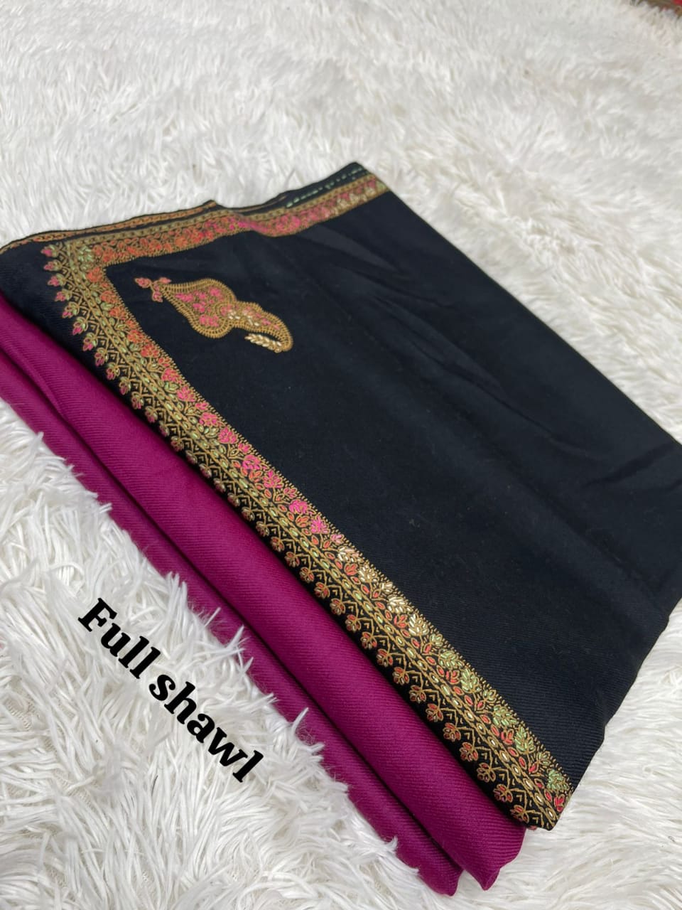 Hand Embroidery PASHMINA 3pcs with full shawl.