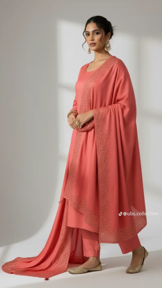 3-Pc Suit with Embroidered Shawl 