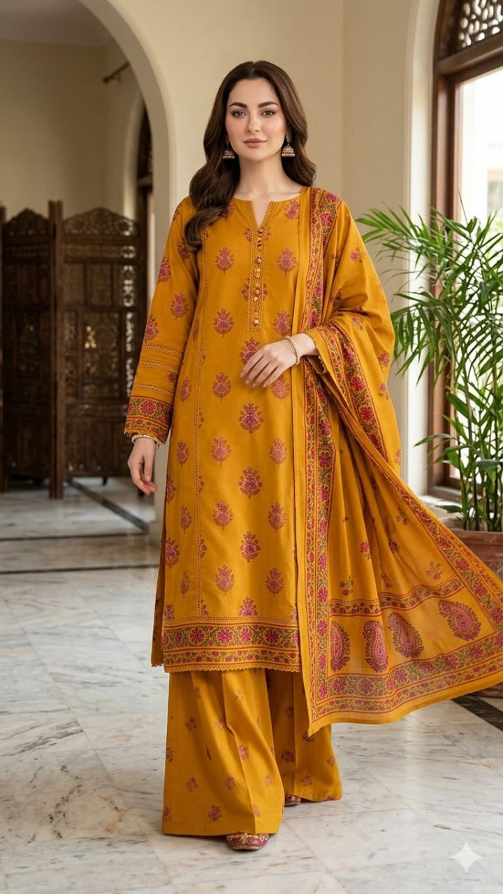 Swiss lawn 3pc suits with shaffon duppata 