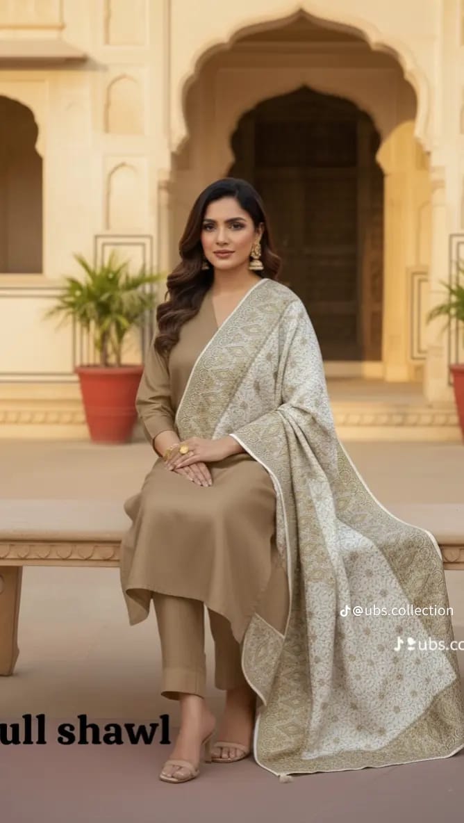 Wool Shawl 3 PC SUIT