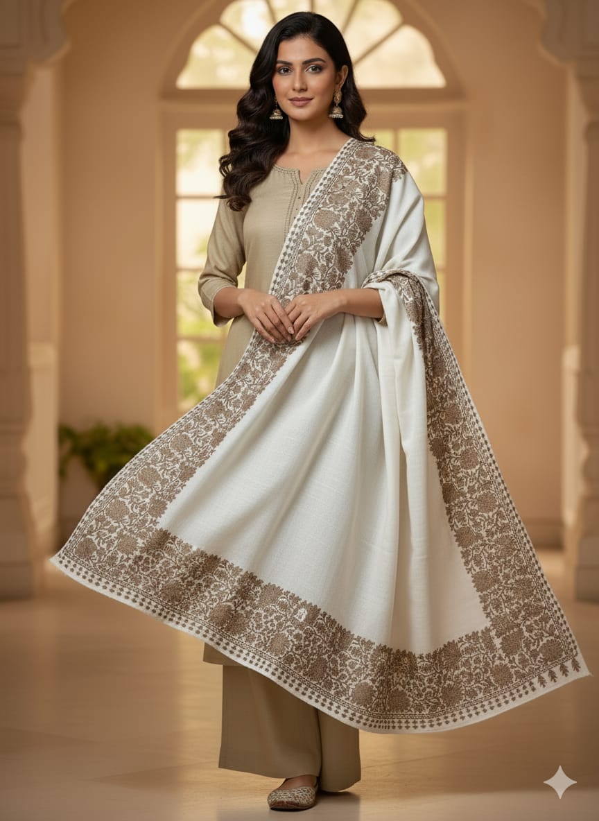 3-Pc Suit with Embroidered Shawl 