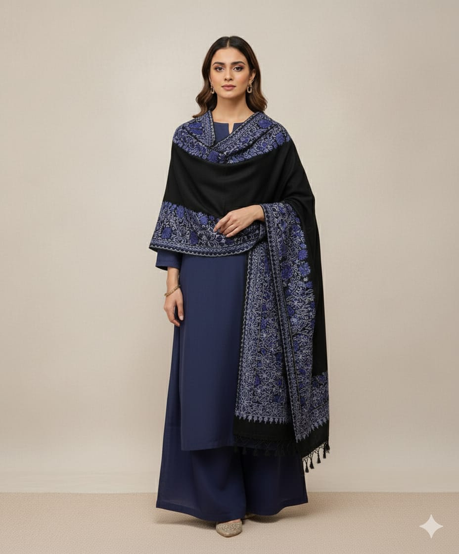 3-Pc Suit with Embroidered Shawl 