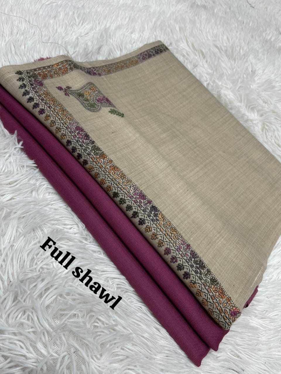 Hand Embroidery PASHMINA 3pcs with full shawl.