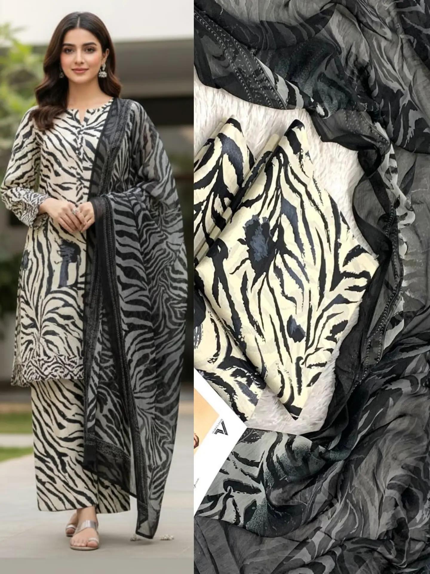 Lawn 3pc with Chiffon Dubatta 