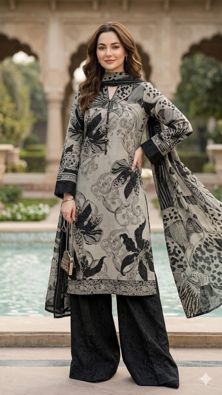 Swiss lawn 3pc suits with shaffon duppata 
