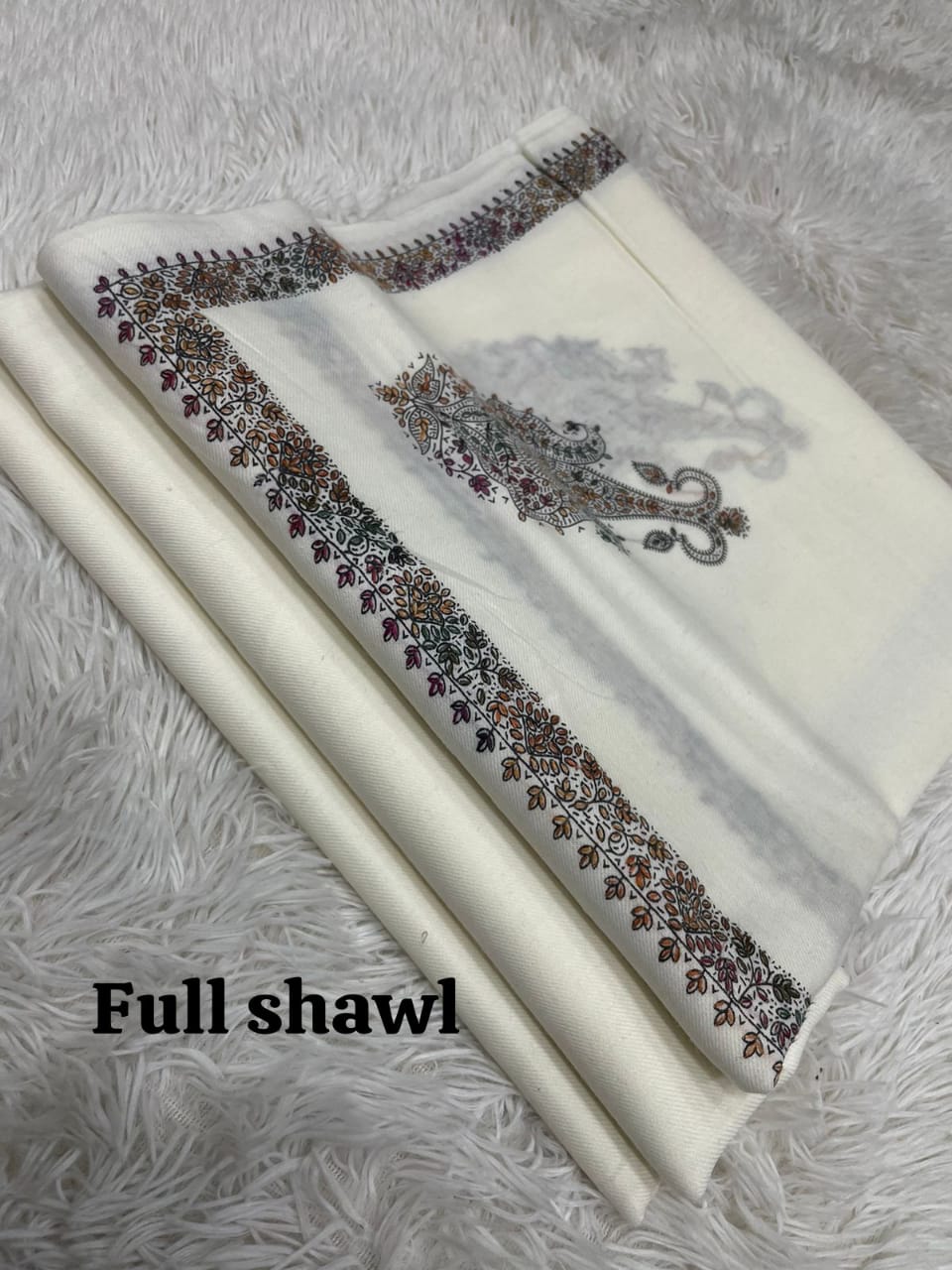 Hand Embroidery PASHMINA 3pcs with full shawl.