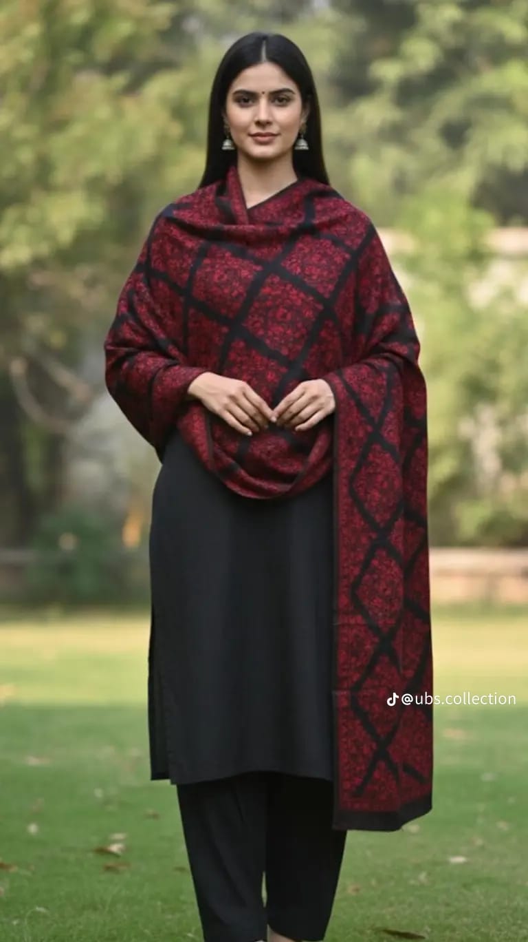 Wool Pashmina 3 pc suit with Shawl 