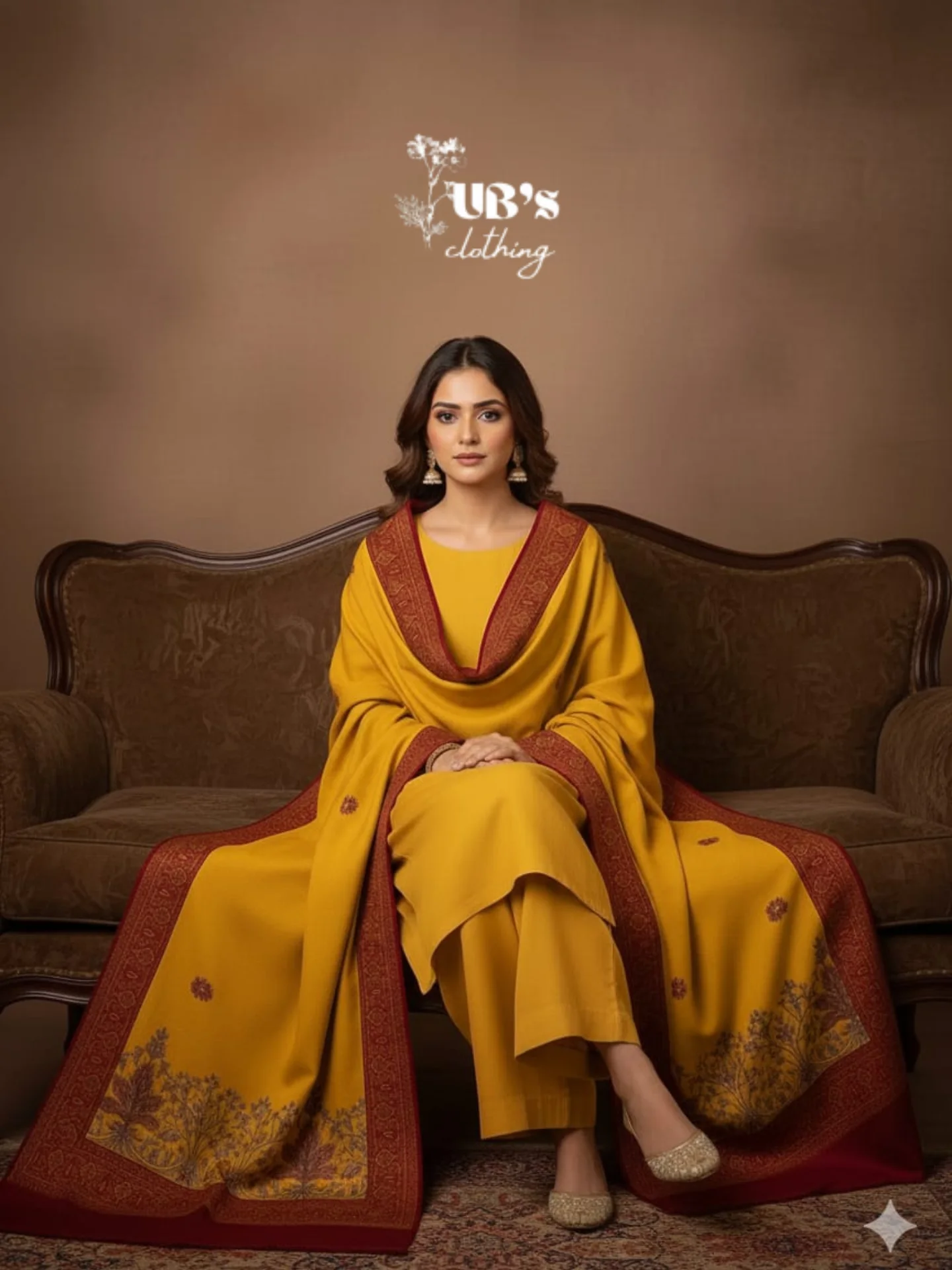 3-Pc Suit with Embroidered Shawl 