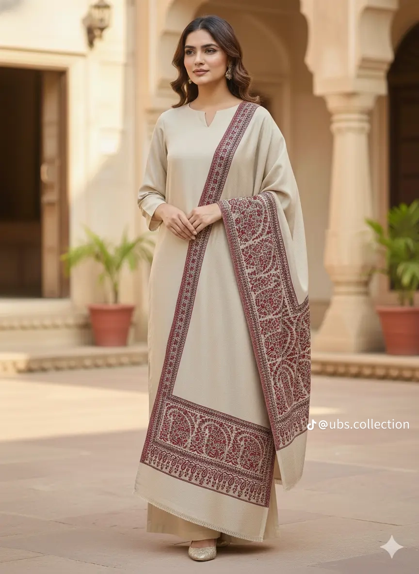 3-Pc Suit with Embroidered Shawl 