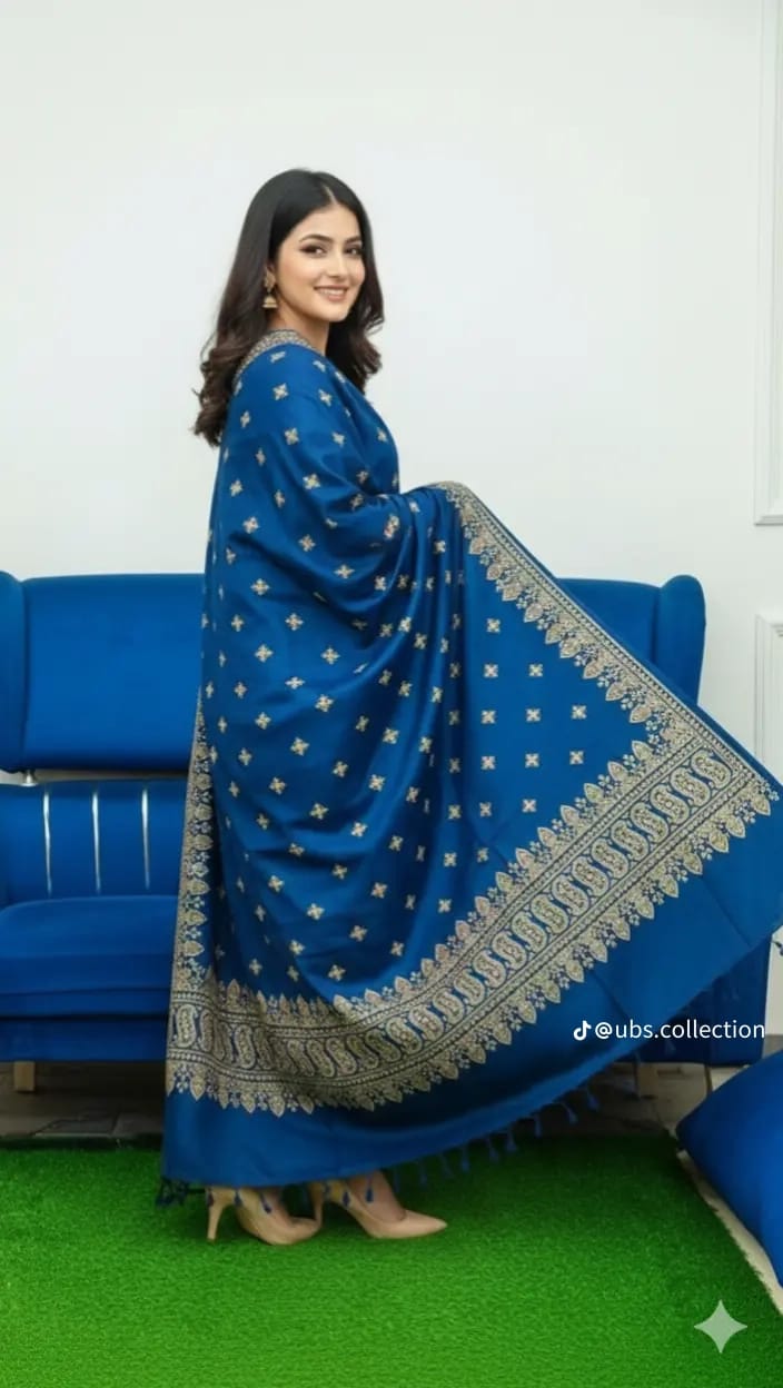 Wool Pashmina 3 pc suit with Shawl 