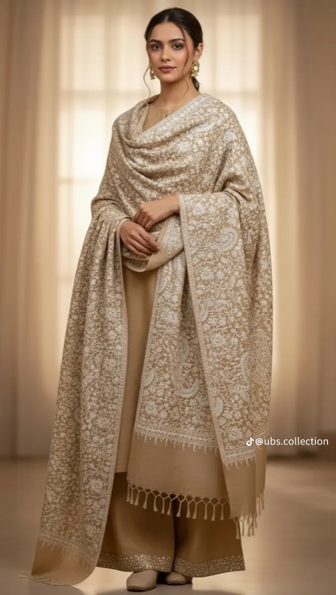 3-Pc Suit with Embroidered Shawl 