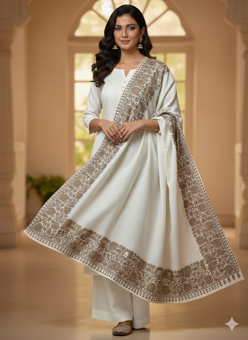 3-Pc Suit with Embroidered Shawl 