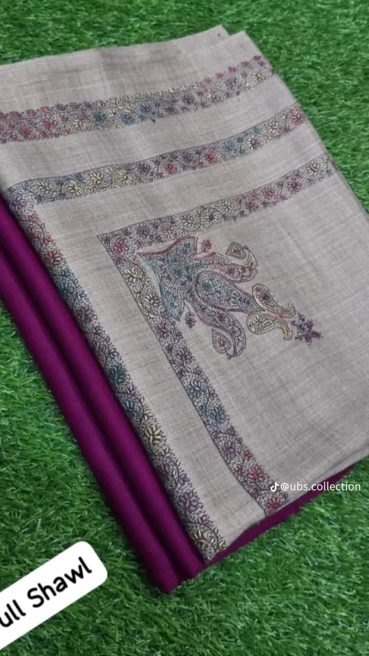 Wool Pashmina 3 pc suit with Shawl