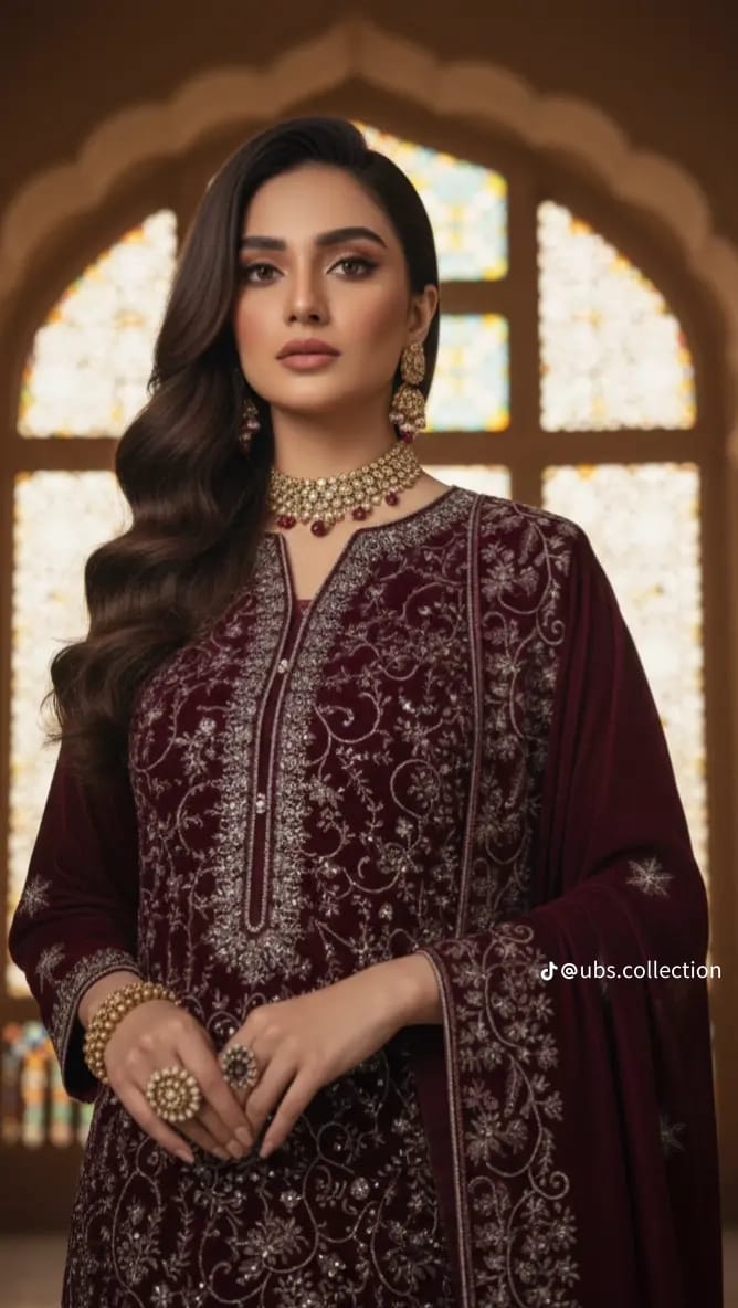 Micro Velvet 3 pc suit with Shawl 