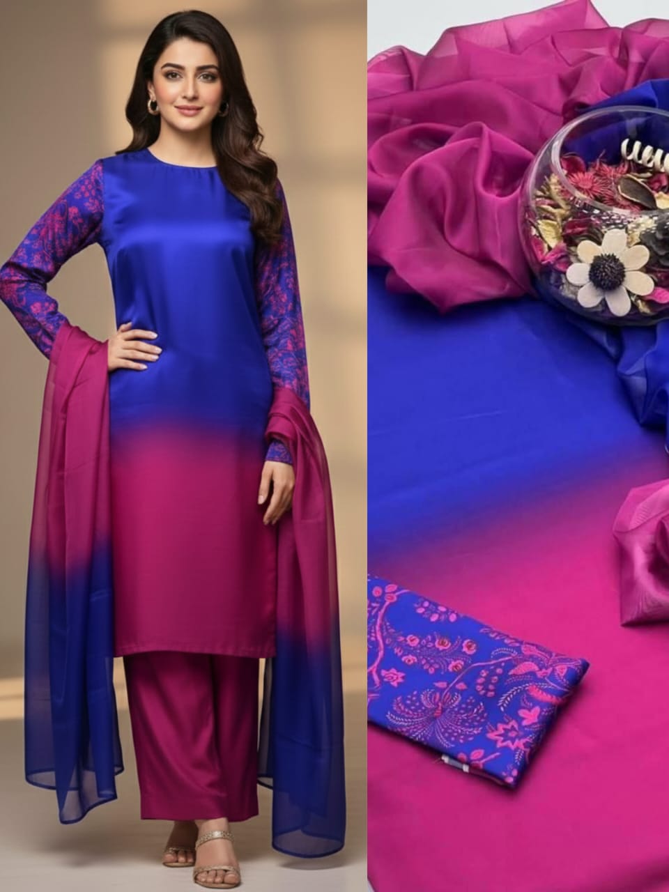 Silk Shamoos 3pc Unstiched 