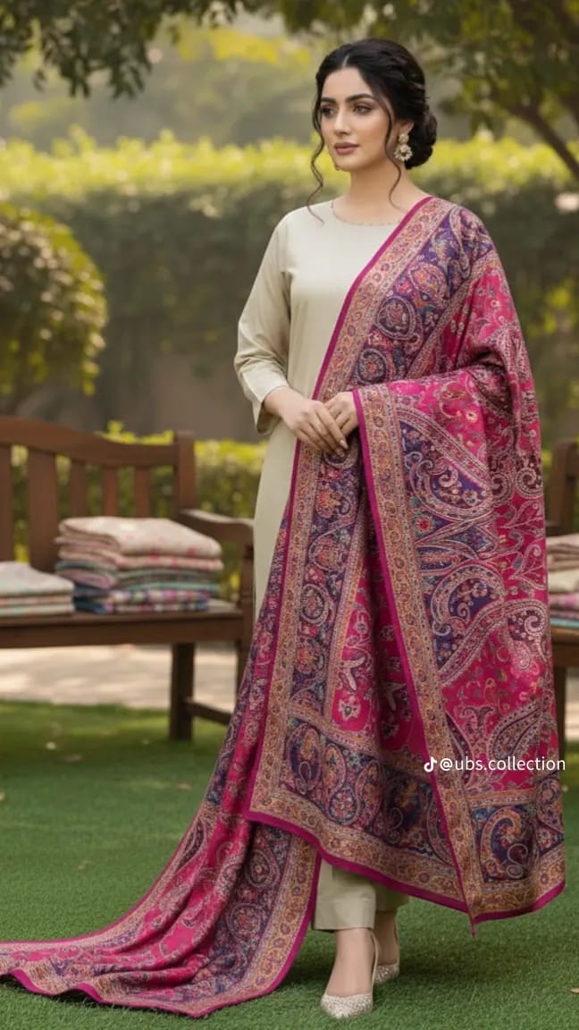 Wool Pashmina 3 pc suit with Shawl 