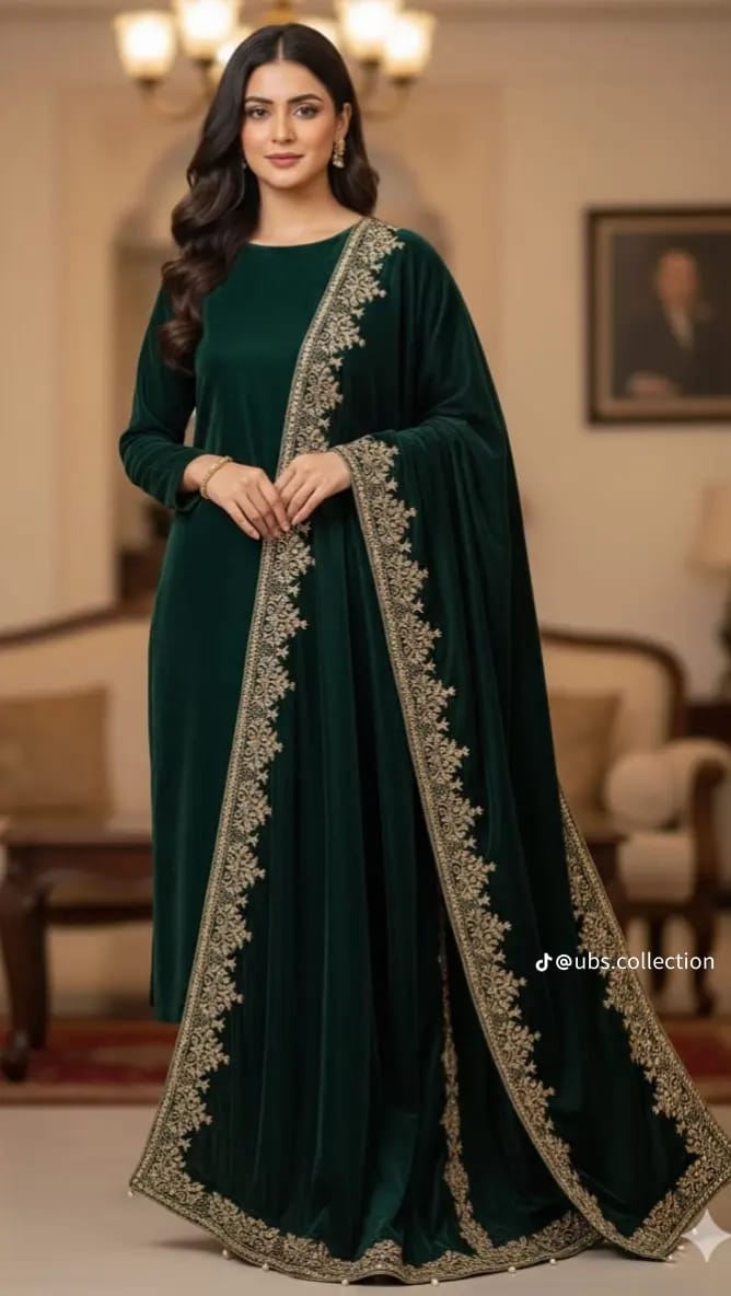 Micro Velvet 3 pc suit with Shawl 