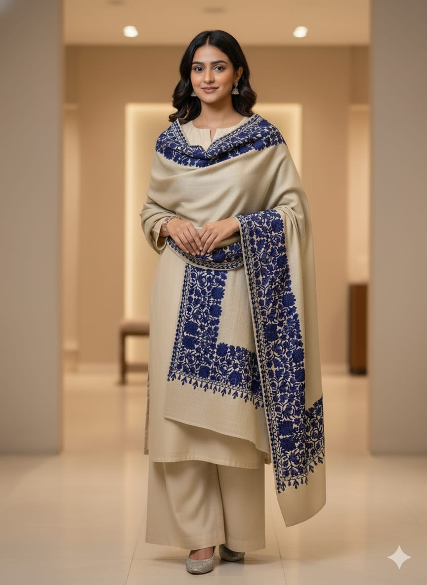3-Pc Suit with Embroidered Shawl 