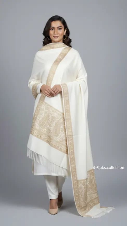 Maroon Embroidered Shawl Suit