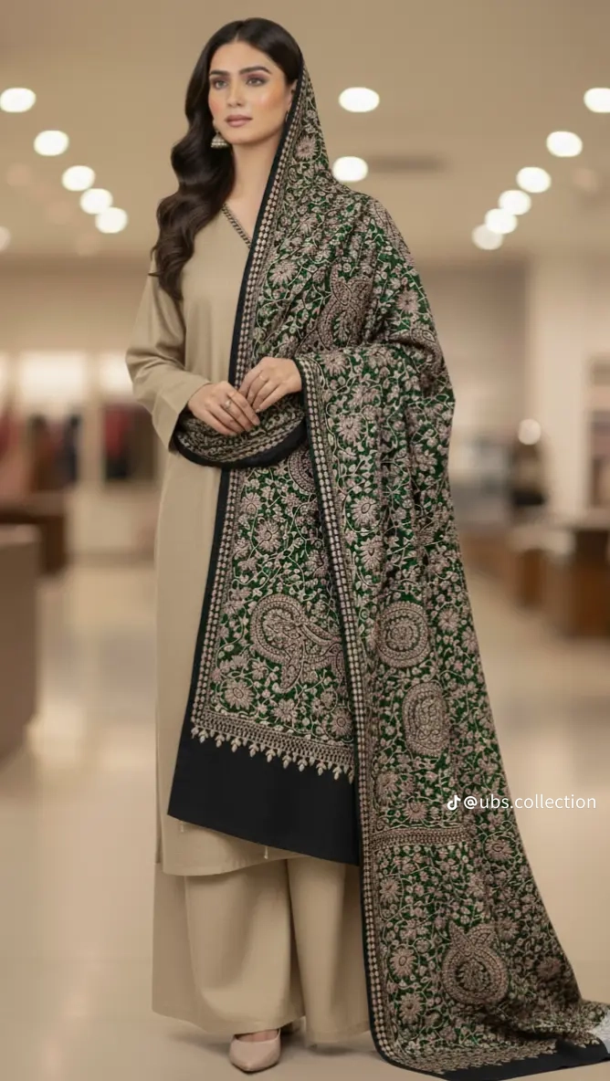 3-Pc Suit with Embroidered Shawl 