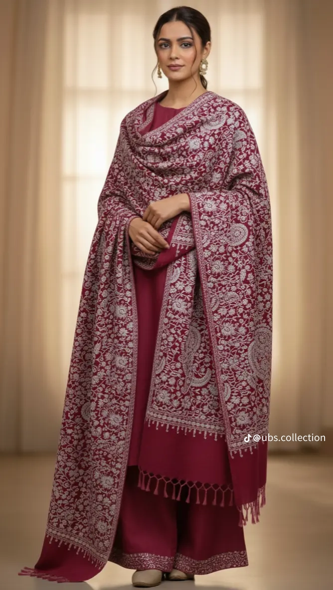 3-Pc Suit with Embroidered Shawl 