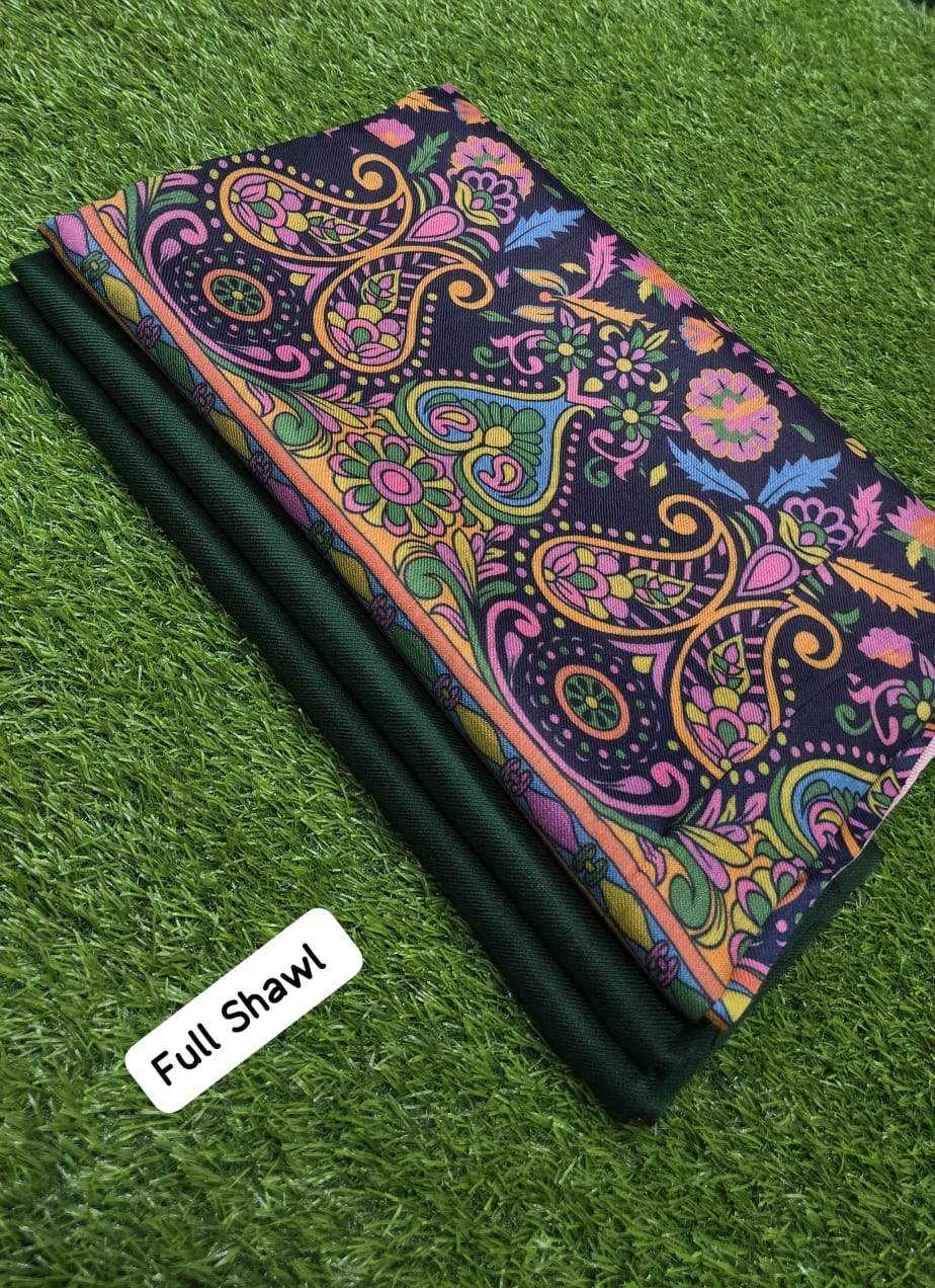 3-Pc Suit with Printed Shawl 