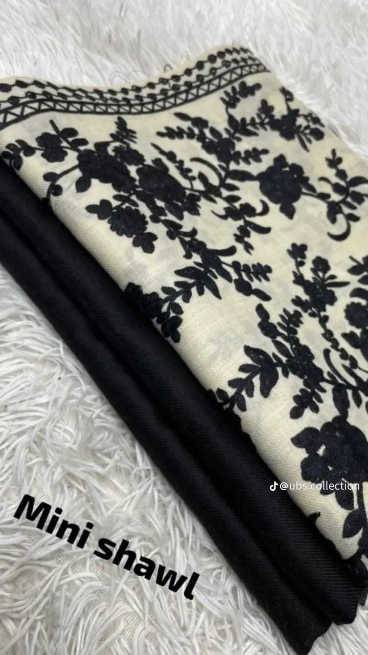 Wool Pashmina 3 pc suit with Shawl 