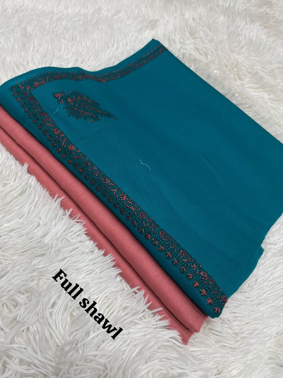 Hand Embroidery PASHMINA 3pcs with full shawl.