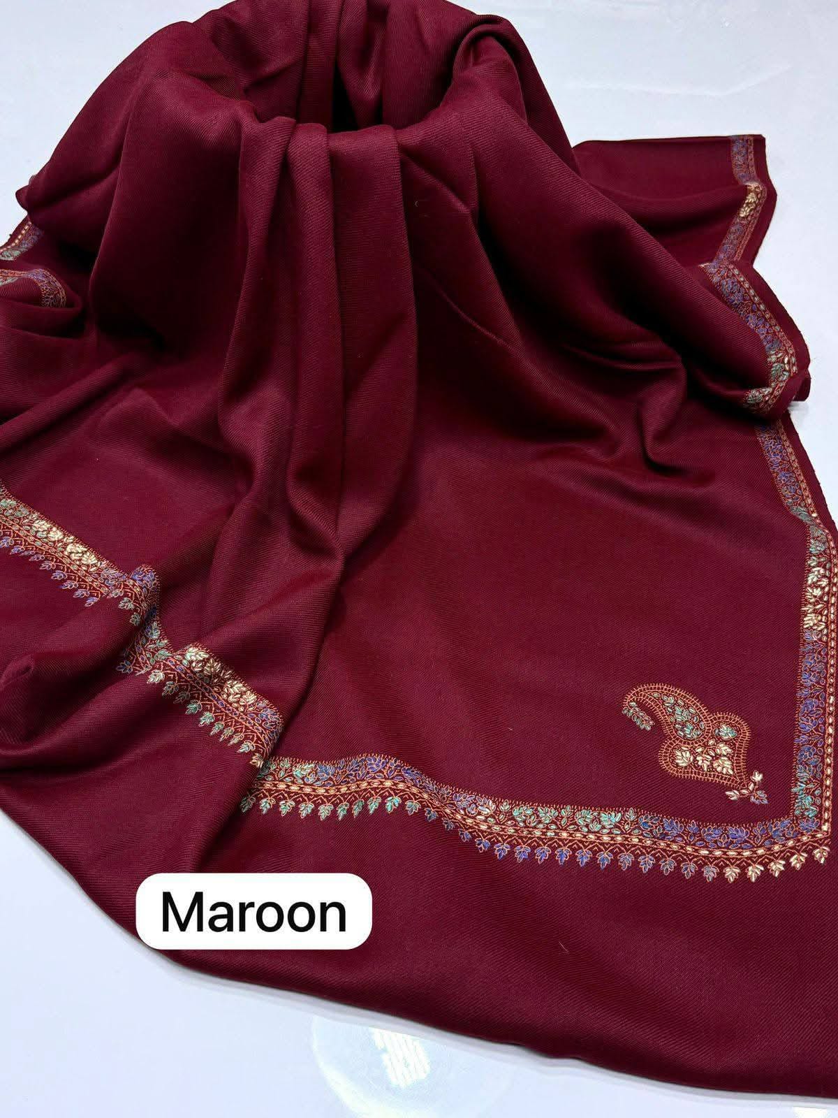Kashmiri embroidery PASHMINA full shawl.