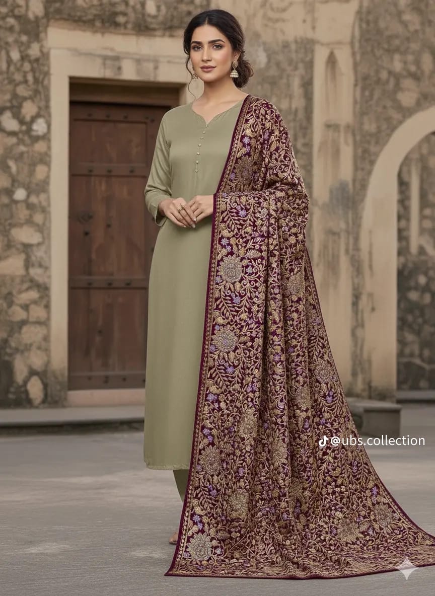 Micro Velvet 3 pc suit with Shawl 