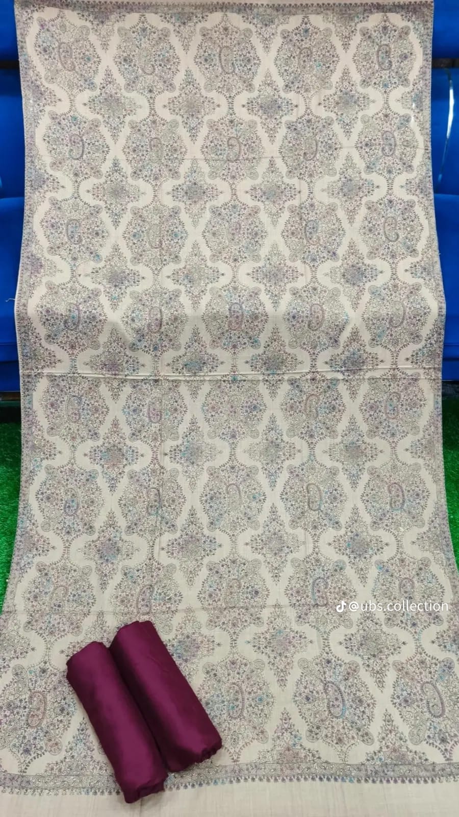 Wool Pashmina 3 pc suit with Shawl