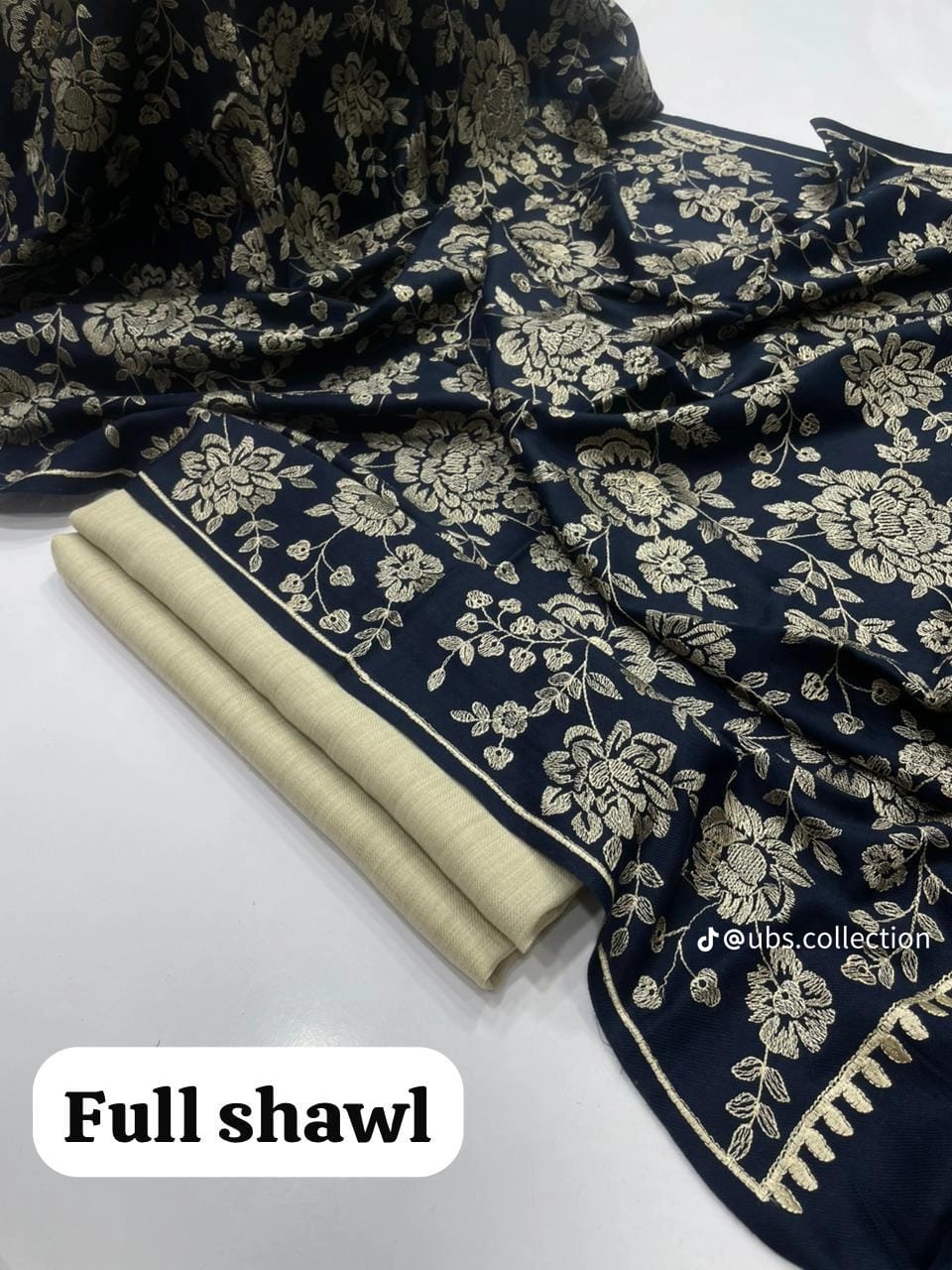 Wool Pashmina 3 pc suit with Shawl 