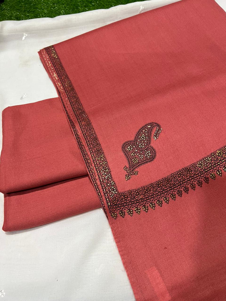Hand Embroidery PASHMINA 3pcs with full shawl.