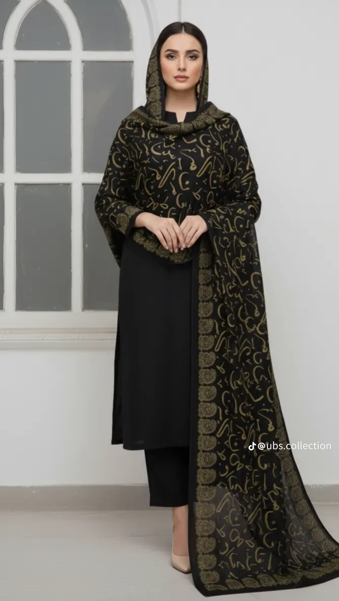 3-Pc Suit with Embroidered Shawl 