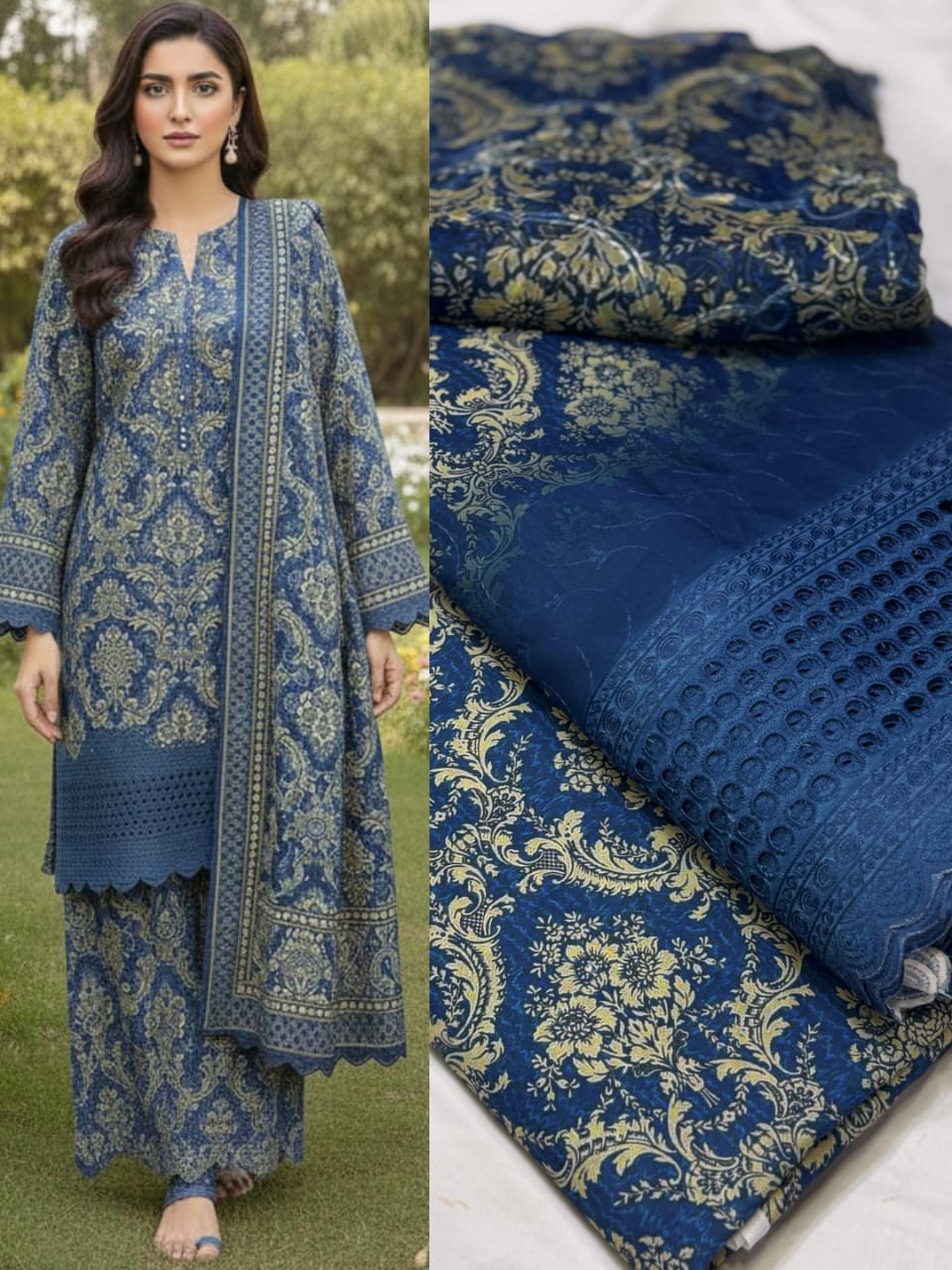 Swiss lawn 3pc suits with shaffon duppata 