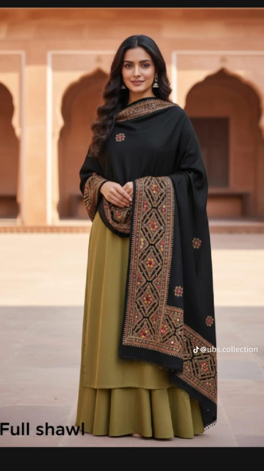 Wool Pashmina 3 pc suit with Shawl 