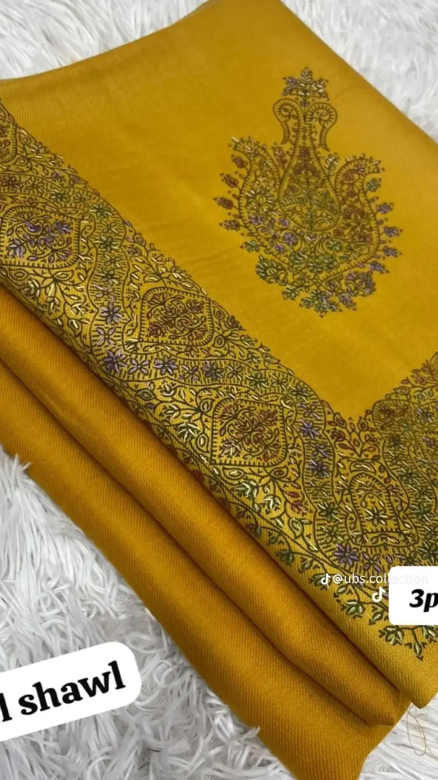 Wool Pashmina 3 pc suit with Shawl 